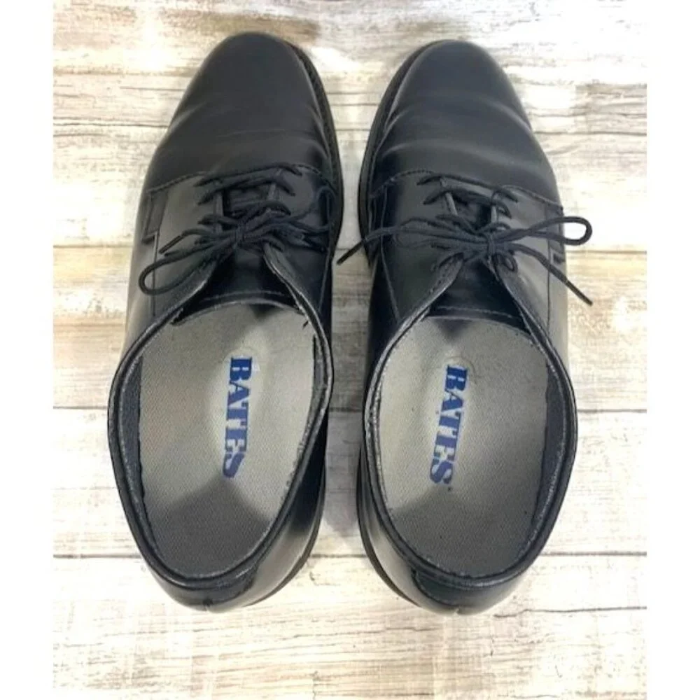Bates Men's Not Gloss Black Leather Oxford Dress Shoes Size 8D Durable & Comfort